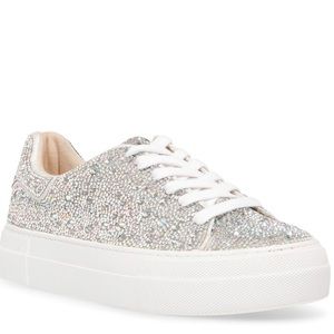 BETSEY JOHNSON SUTON HIGHWALL BLING PLATFORM SNEAKER – worn once!